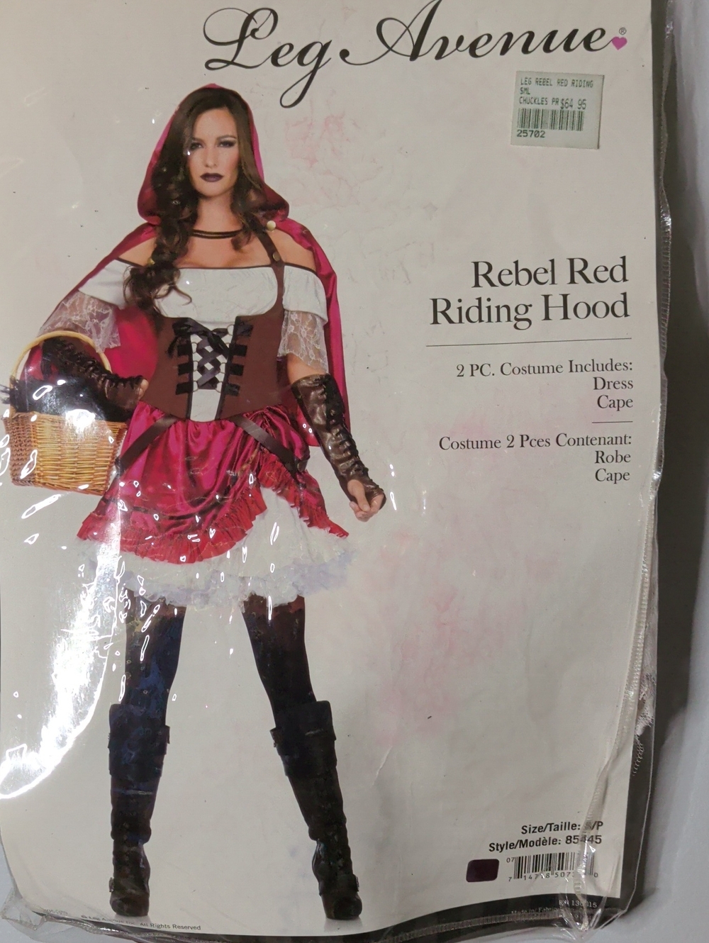 Leg Avenue Red Riding Hood Costume with Brown Corset